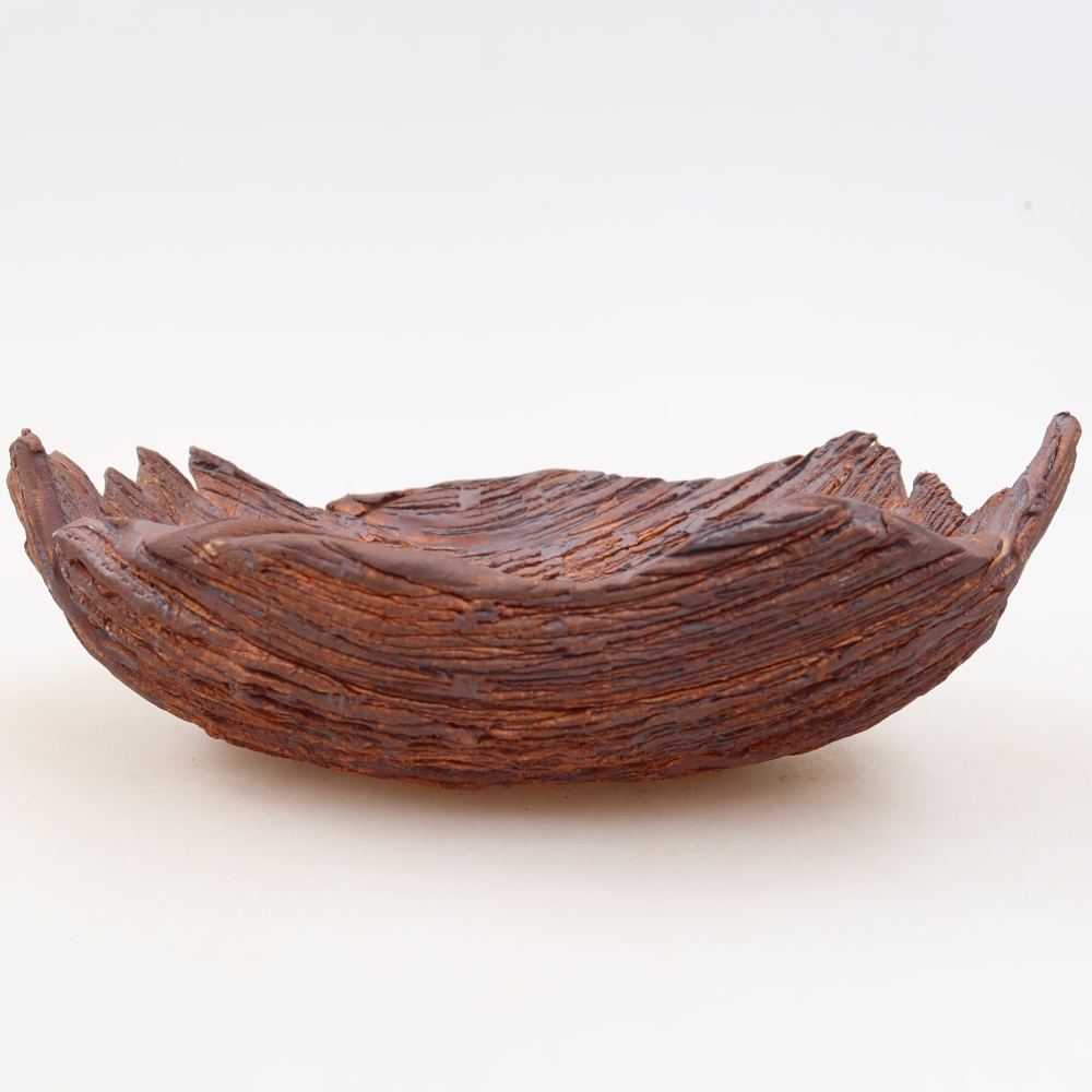 Conchiglia in ceramica  20 x 17 x 7,5 cm, colore marrone