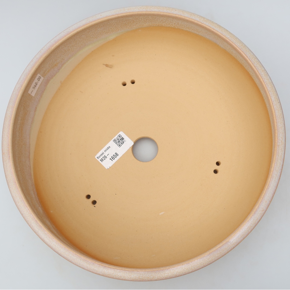 Vaso per bonsai in ceramica 25,5 x 25,5 x 8 cm, colore beige