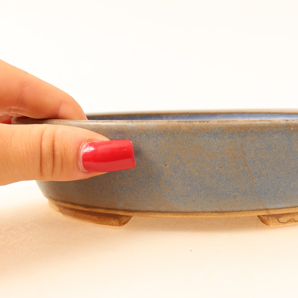 Ciotola bonsai in ceramica 18,5 x 16,5 x 4,5 cm, colore blu