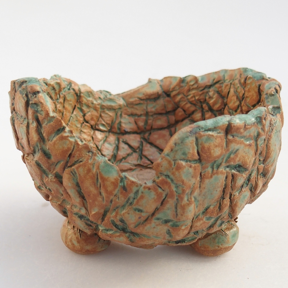 Conchiglia in ceramica 10 x 9,5 x 6,5 cm , colore marrone-verde