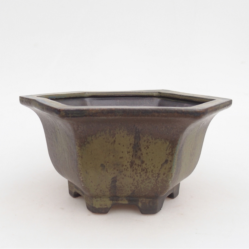 Ciotola per bonsai in ceramica 18,5 x 16,5 x 9 cm, marrone