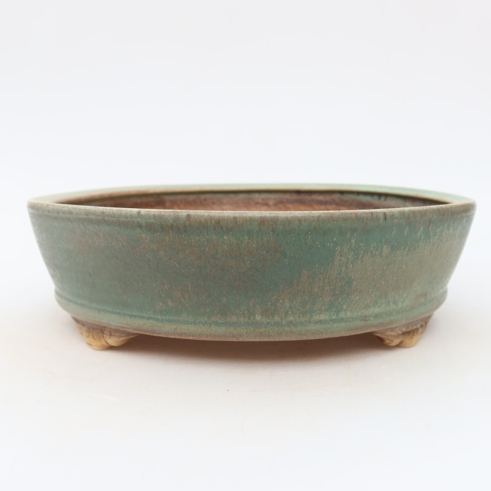 Ciotola per bonsai in ceramica 21,5 x 21,5 x 6 cm, verde