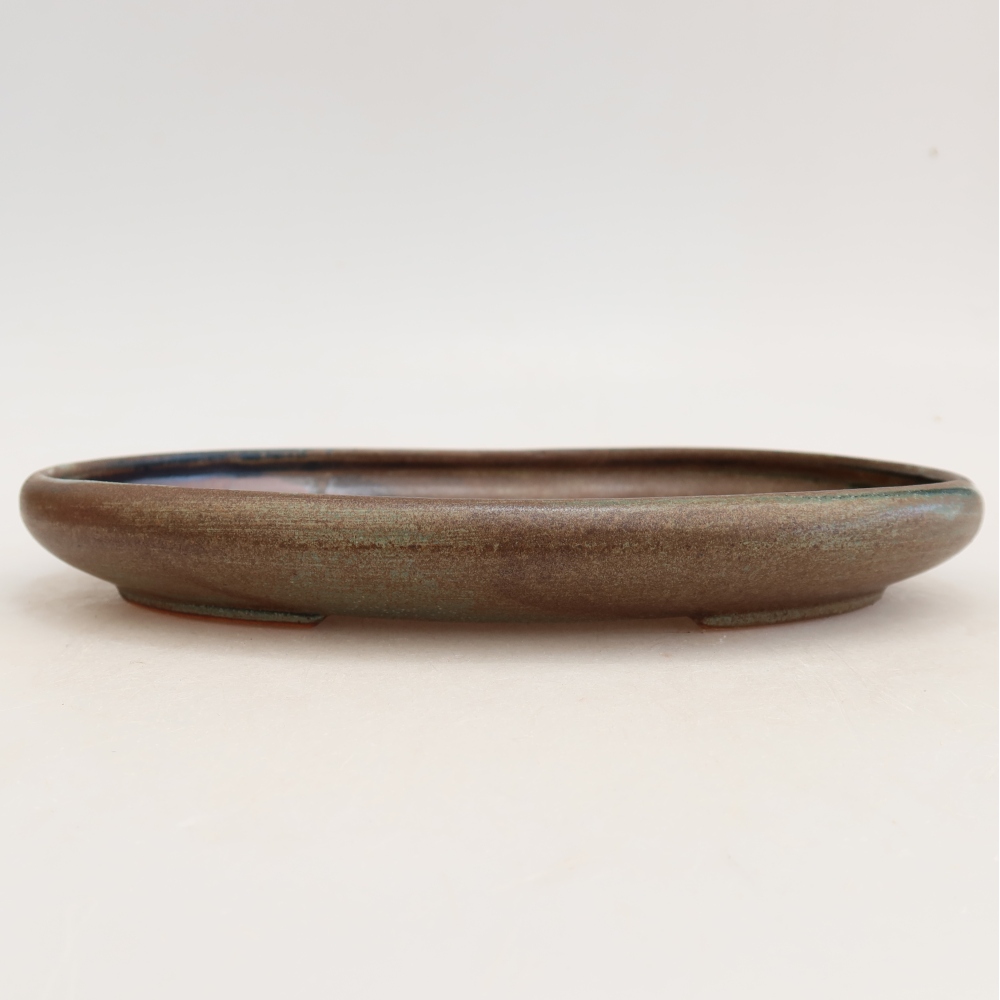 Ciotola per bonsai in ceramica 22,5 x 16,5 x 3 cm, marrone