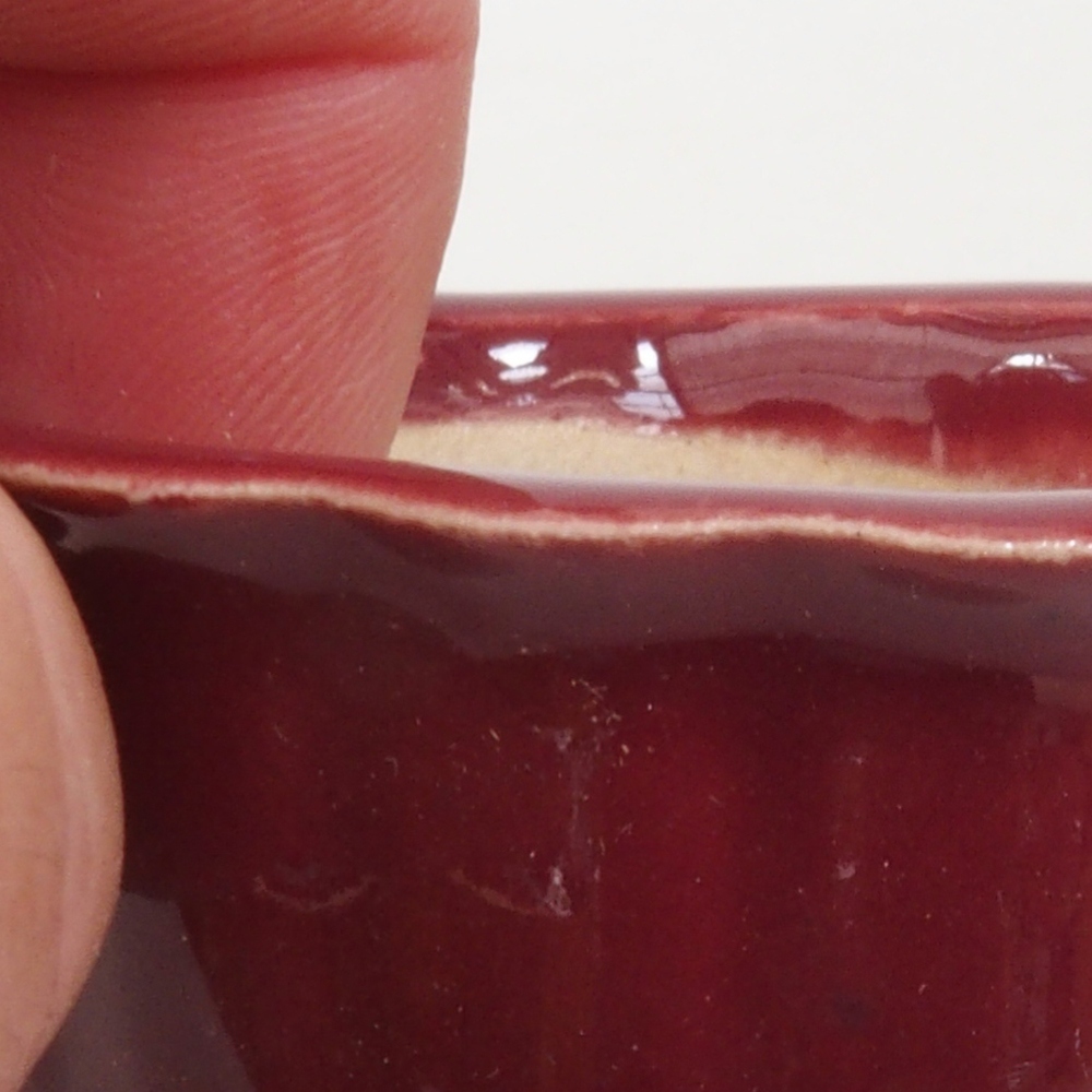 Ciotola per mini bonsai 6,5 x 6,5 x 3,5 cm, bordeaux