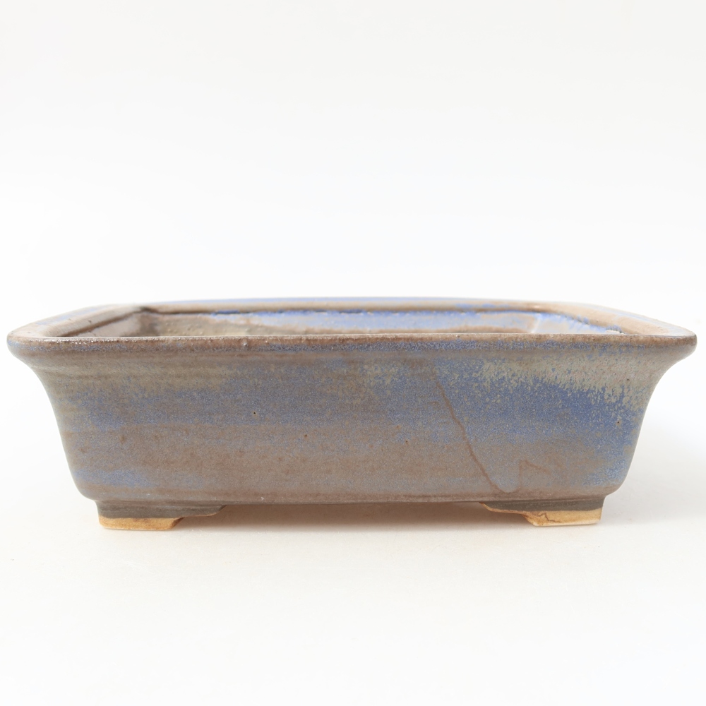 Vaso da bonsai in ceramica 17,5 x 14,5 x 5,5 cm, colore blu