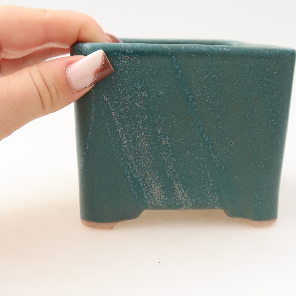 Ciotola per bonsai in ceramica 10 x 10 x 8 cm, colore blu