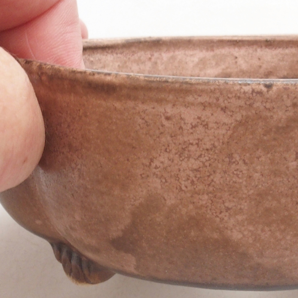 Ciotola per bonsai in ceramica 10 x 8,5 x 4 cm, marrone