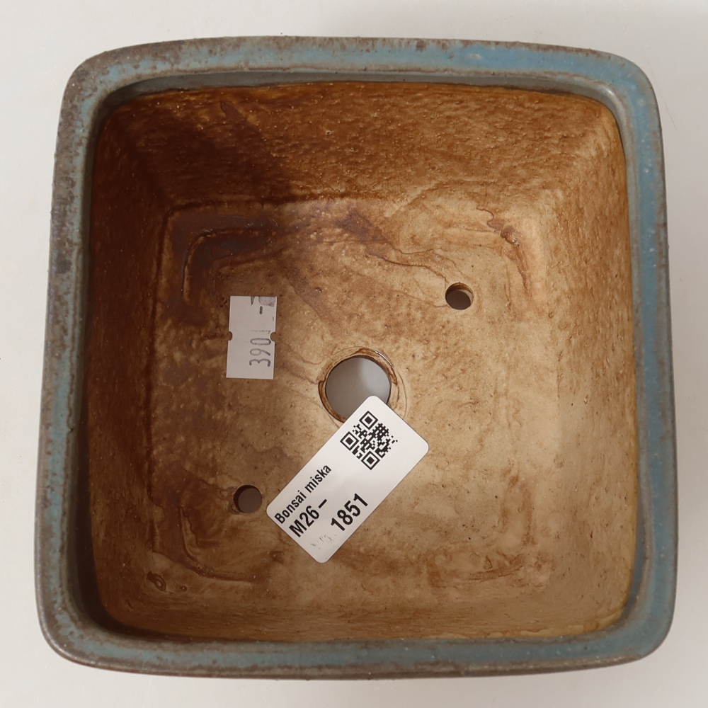 Vaso da bonsai in ceramica 13 x 13 x 8 cm, colore blu