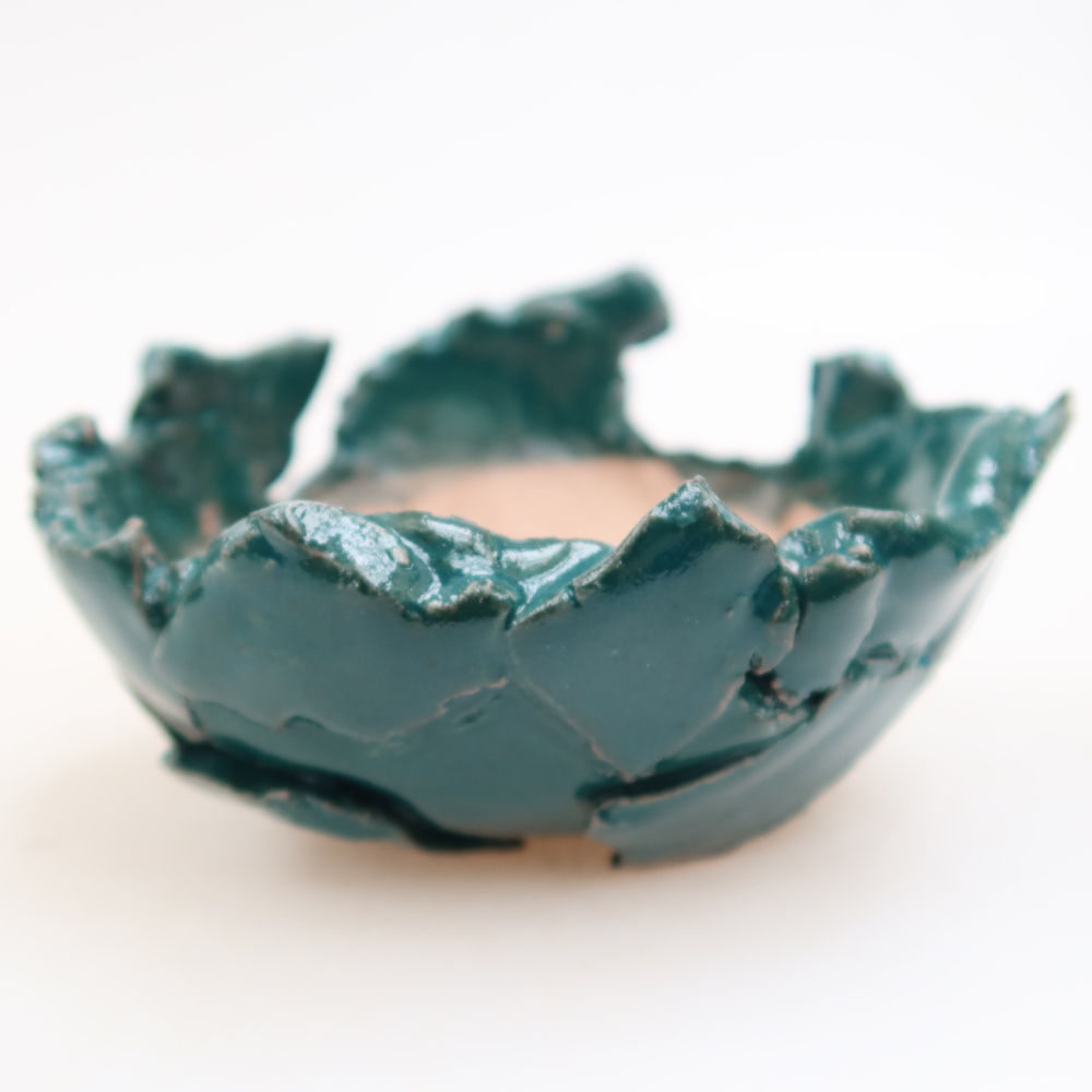 Guscio in ceramica  10,5 x 10,5 x 6 cm, colore verde