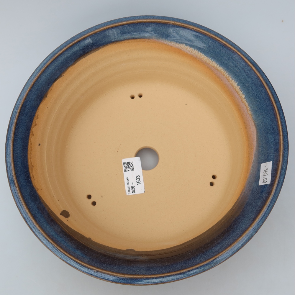 Ciotola bonsai in ceramica 26 x 26 x 8,5 cm, colore blu