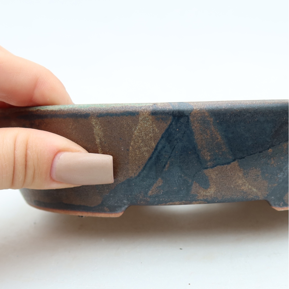 Ciotola per bonsai in ceramica 17 x 14 x 4 cm, marrone