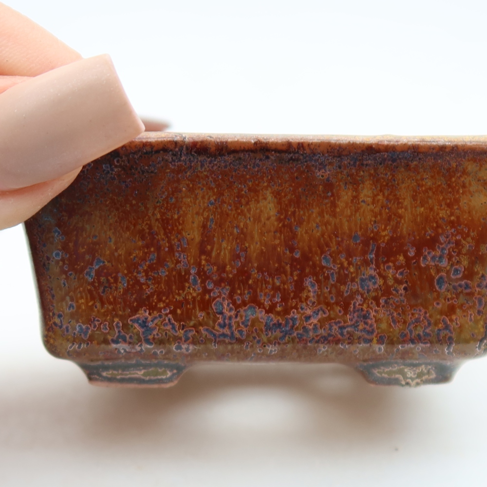 Ciotola per bonsai in ceramica 7 x 7 x 3,5 cm, marrone