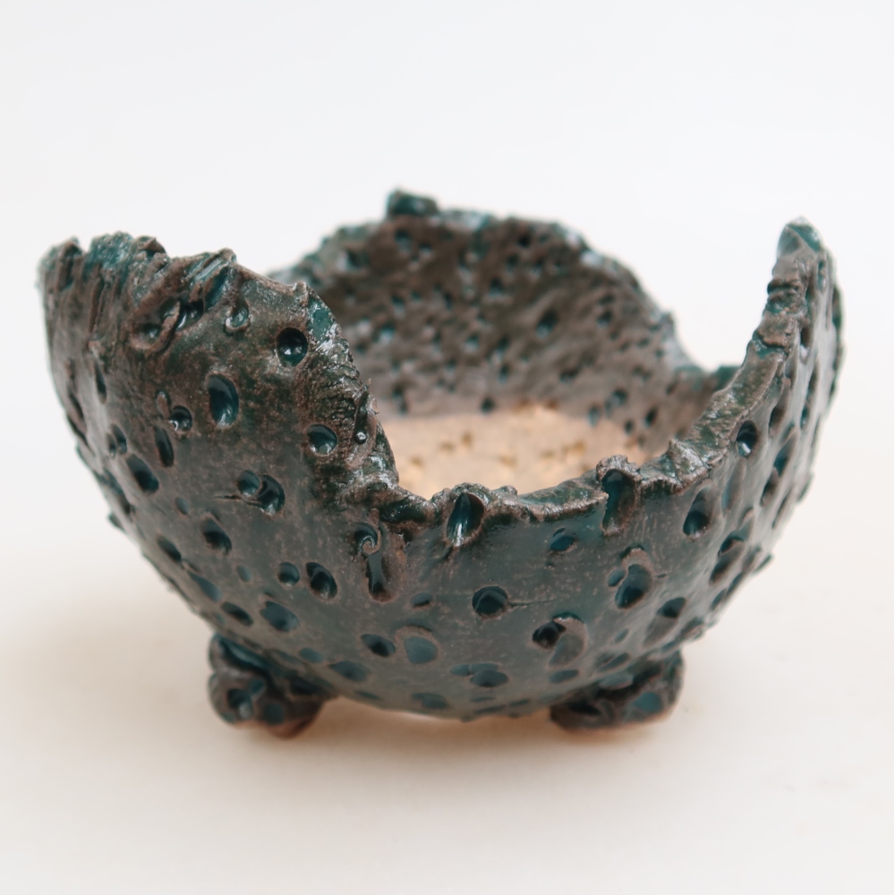 Guscio in ceramica  10 x 10 x 6,5 cm, colore verde