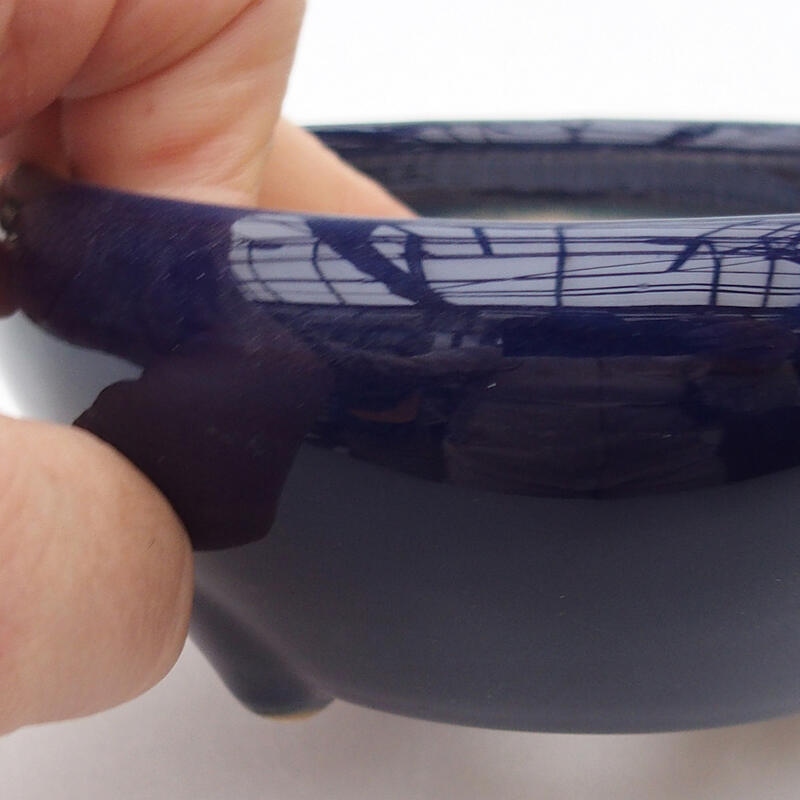 Ciotola bonsai in ceramica 10,5 x 10,5 x 4,5 cm, colore blu