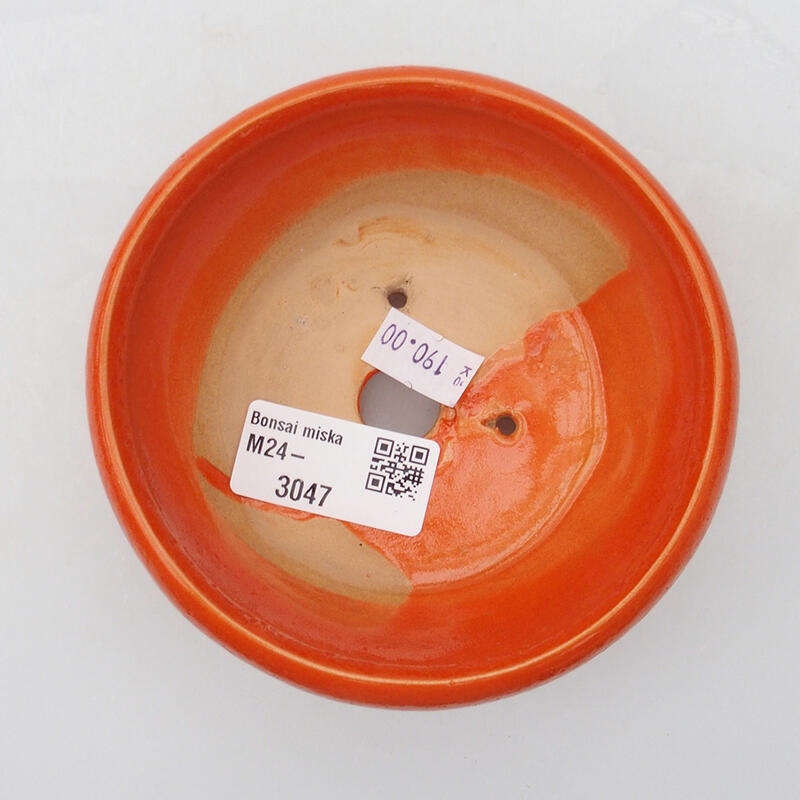 Ciotola per bonsai in ceramica 10,5 x 10,5 x 4,5 cm, arancione