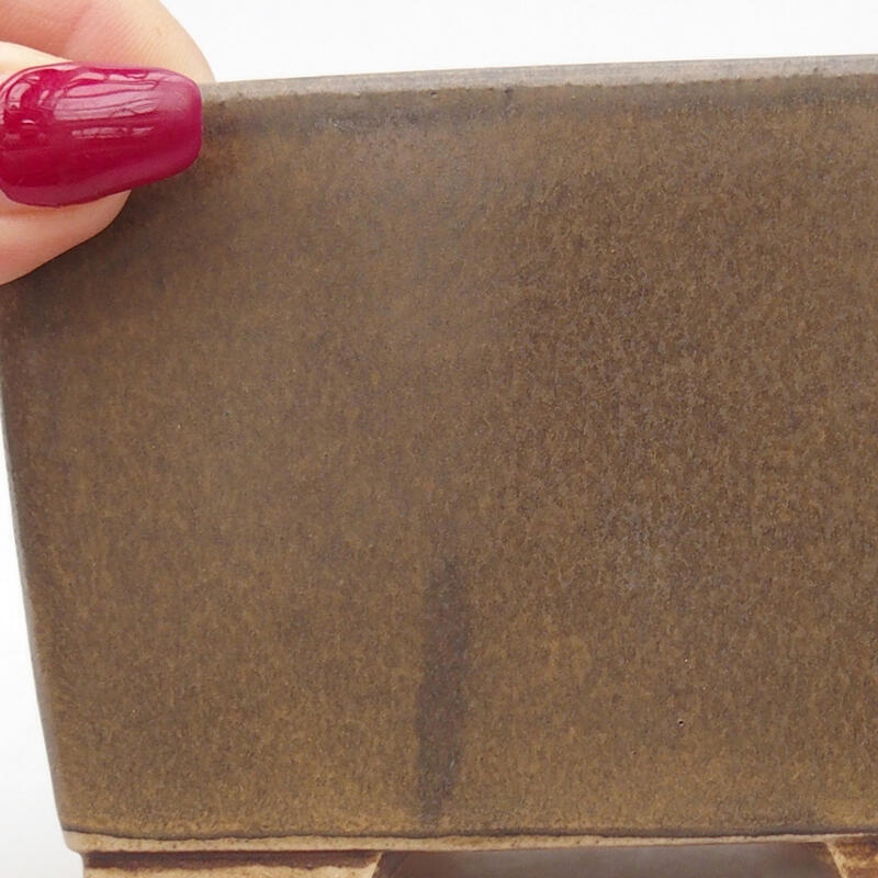 Ciotola per bonsai in ceramica 10,5 x 10,5 x 6,5 cm, marrone