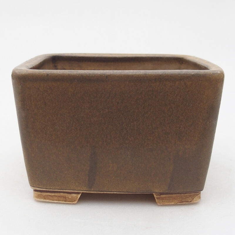 Ciotola per bonsai in ceramica 10,5 x 10,5 x 6,5 cm, marrone