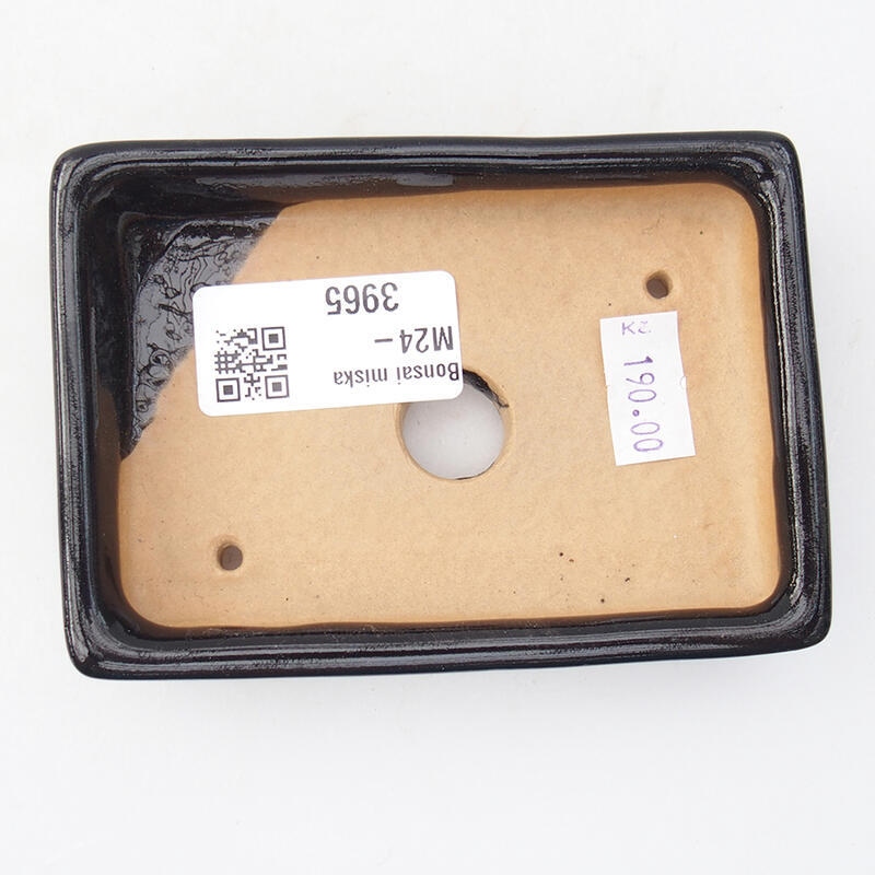 Ciotola per bonsai in ceramica 10,5 x 7 x 2 cm, colore nero