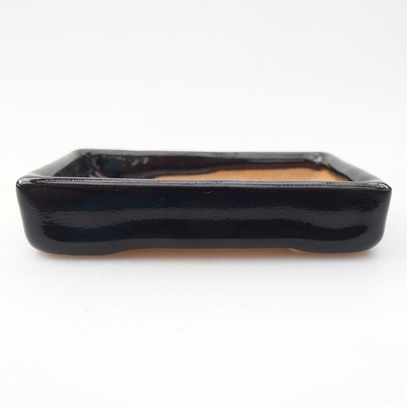 Ciotola per bonsai in ceramica 10,5 x 7 x 2 cm, colore nero
