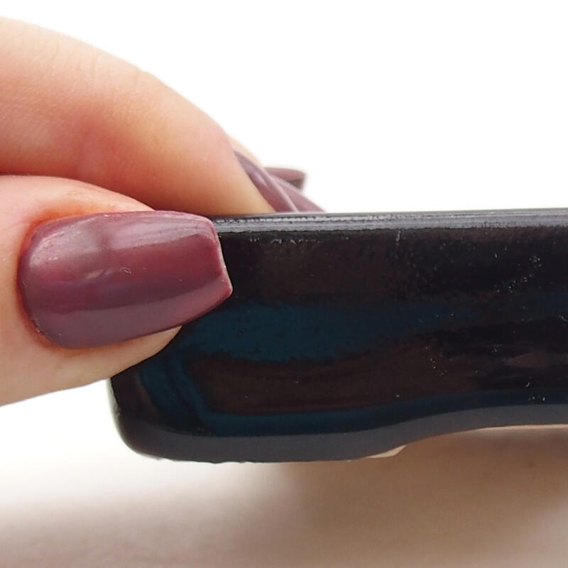 Ciotola per bonsai in ceramica 10,5 x 7 x 2 cm, colore nero