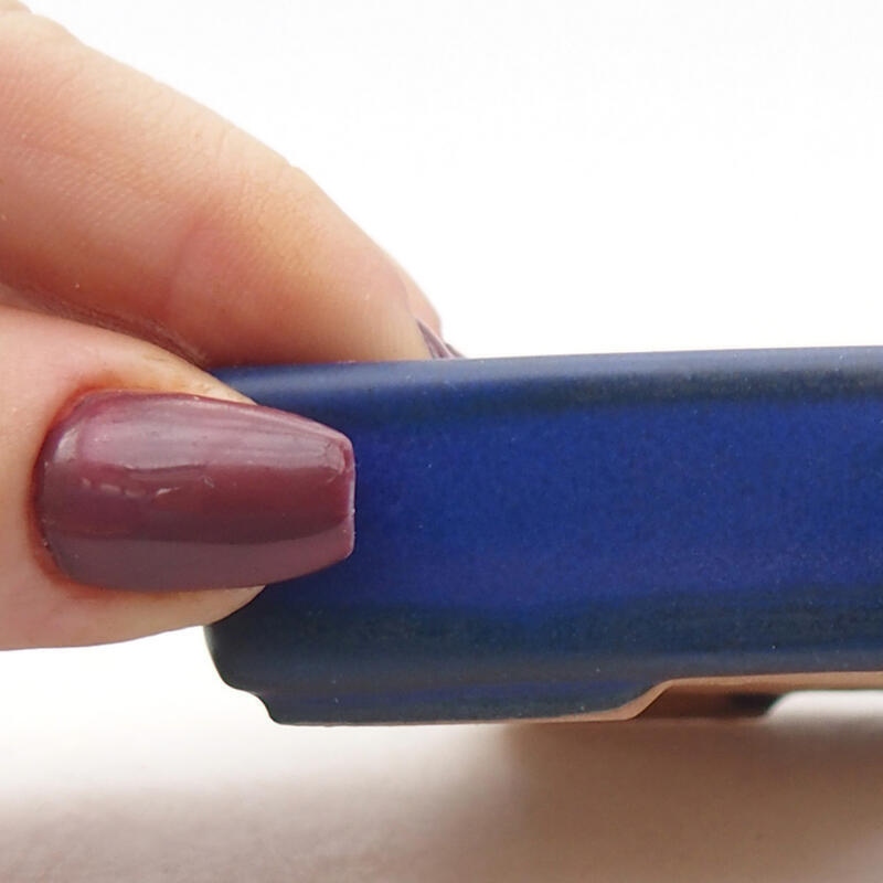 Ciotola per bonsai in ceramica 10,5 x 7 x 2 cm, colore blu