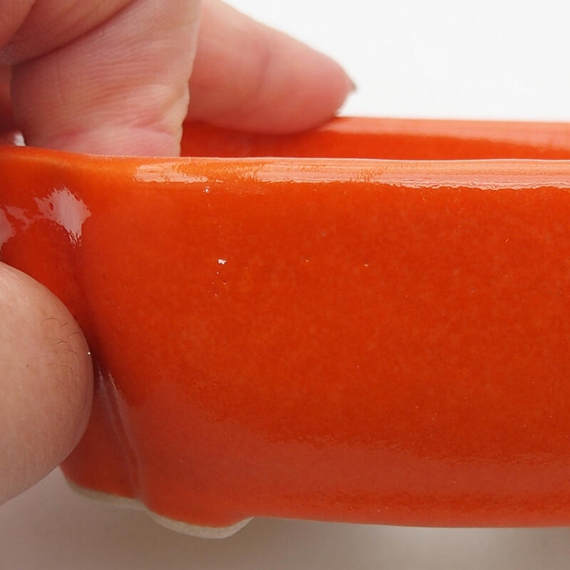 Ciotola per bonsai in ceramica 10,5 x 8 x 3,5 cm, arancione