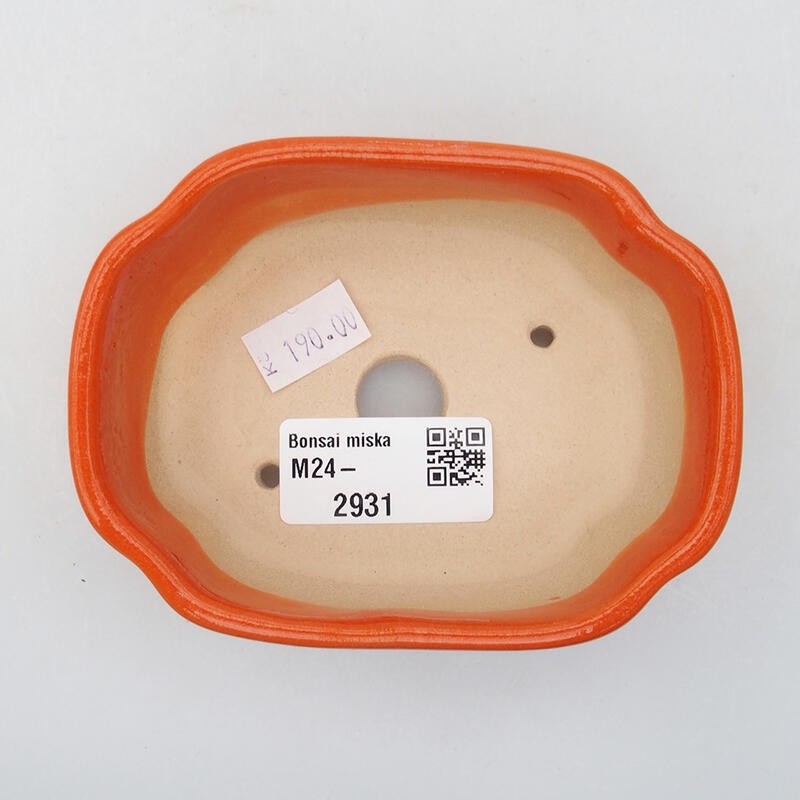 Ciotola per bonsai in ceramica 10,5 x 8 x 3,5 cm, arancione