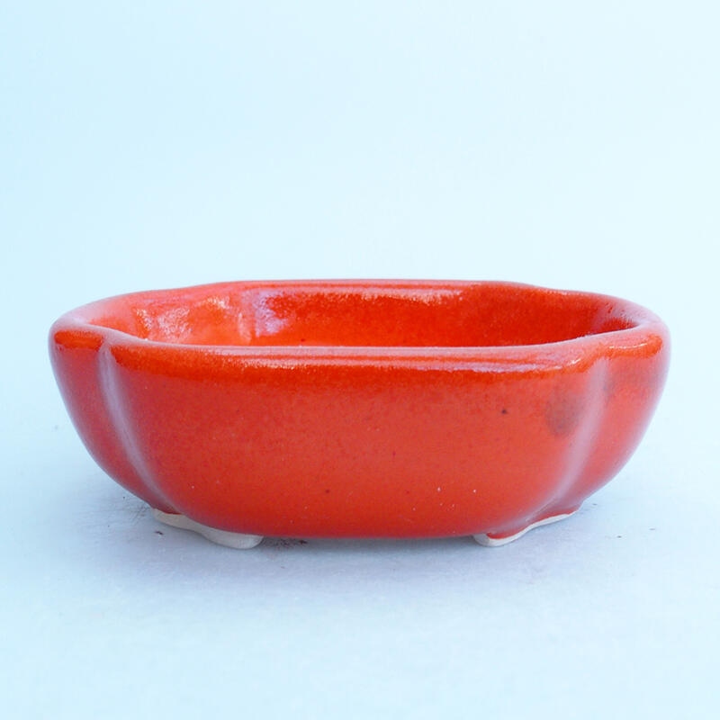 Ciotola per bonsai in ceramica 10,5 x 9 x 3,5 cm, arancione