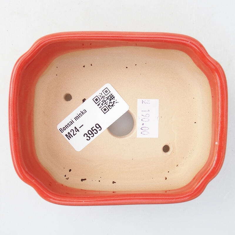 Ciotola per bonsai in ceramica 10 x 5,5 x 4 cm, colore rosso