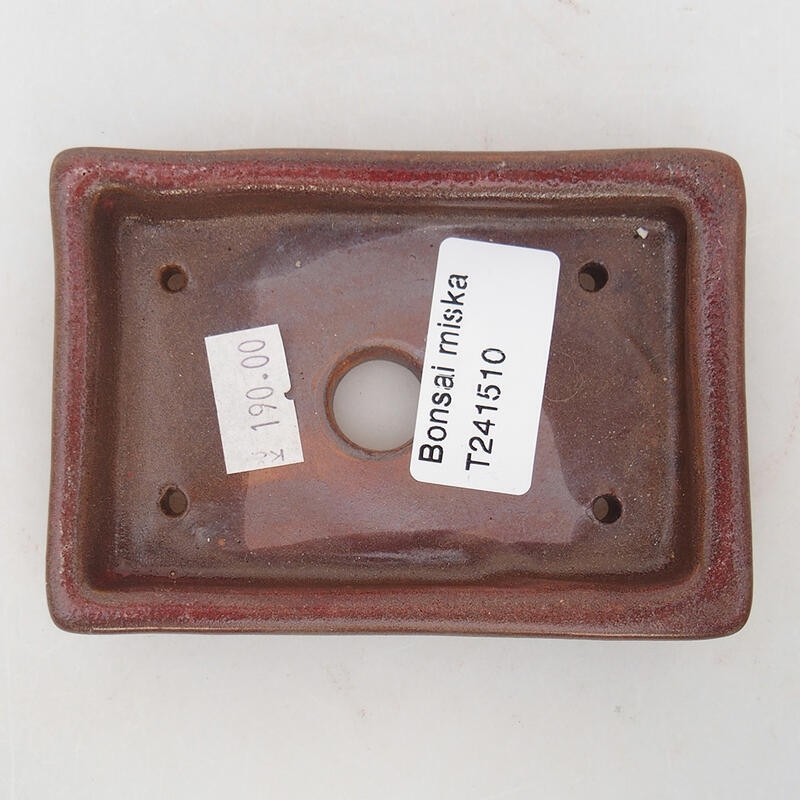 Ciotola per bonsai in ceramica 10 x 7 x 2 cm, marrone