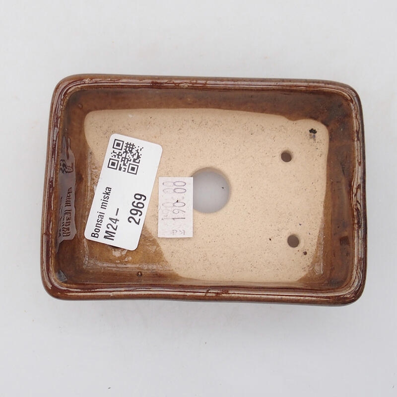 Ciotola per bonsai in ceramica 10 x 7 x 3 cm, marrone