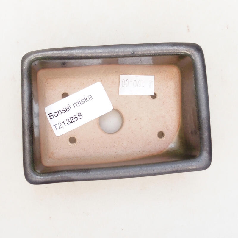 Ciotola bonsai in ceramica 10 x 7 x 4 cm, colore metallo