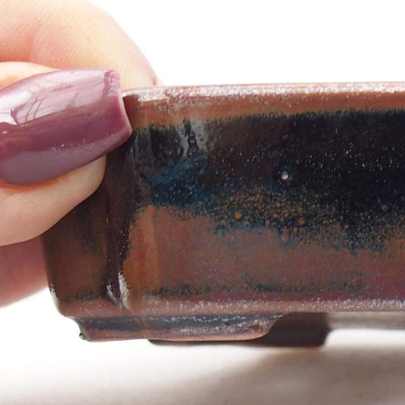 Ciotola per bonsai in ceramica 10 x 8,5 x 2,5 cm, marrone