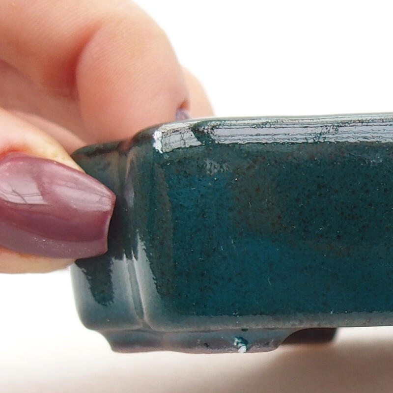 Ciotola per bonsai in ceramica 10 x 8,5 x 2,5 cm, verde