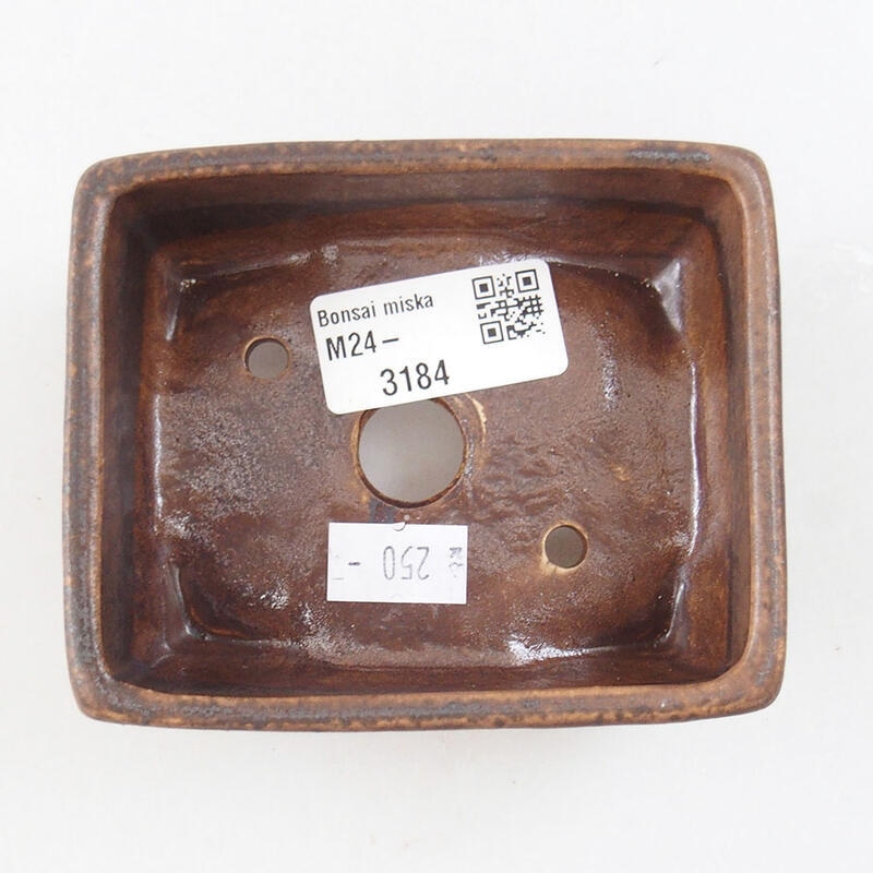Ciotola per bonsai in ceramica 10 x 8,5 x 4 cm, marrone