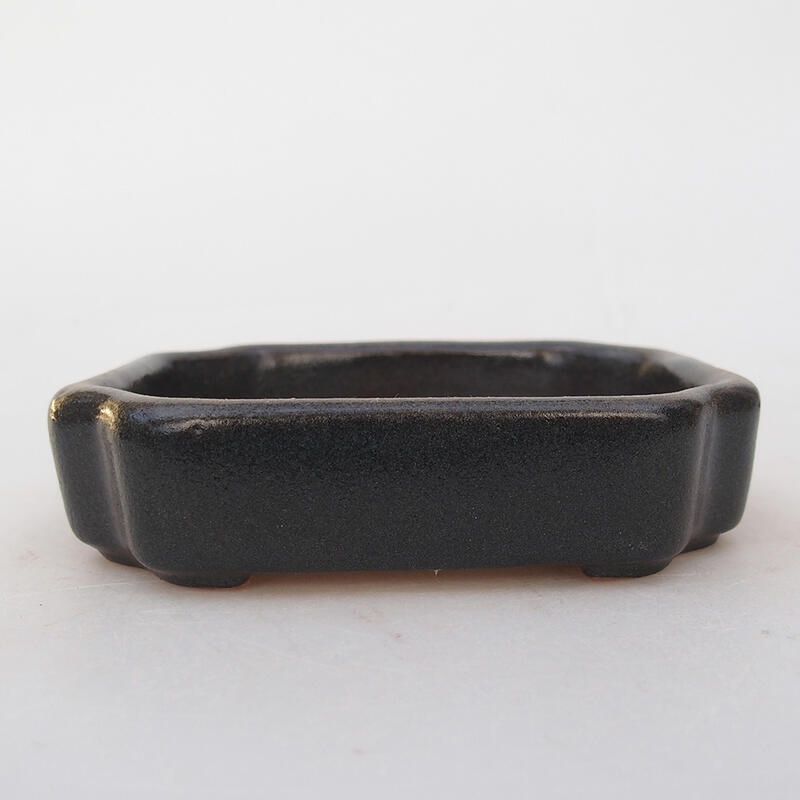 Ciotola per bonsai in ceramica 10 x 8 x 2 cm, nera