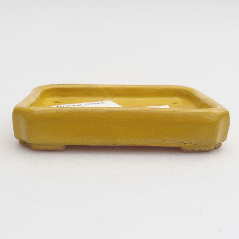 Ciotola per bonsai in ceramica 10 x 8 x 2 cm, giallo