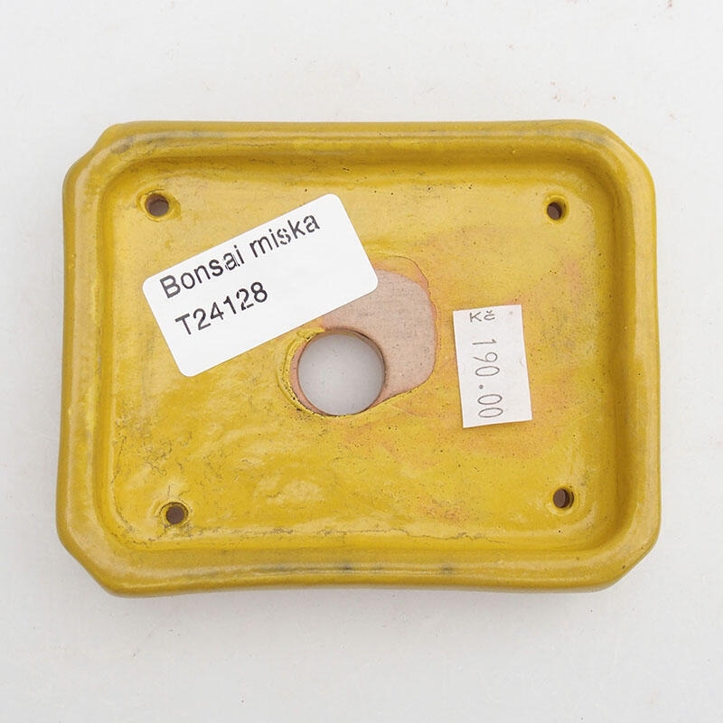 Ciotola per bonsai in ceramica 10 x 8 x 2 cm, giallo