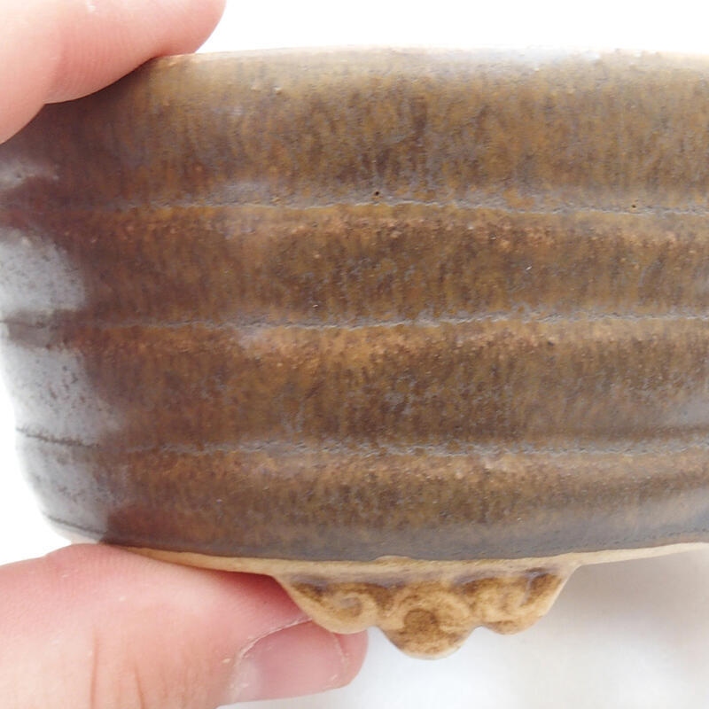 Ciotola per bonsai in ceramica 10 x 9 x 5 cm, marrone