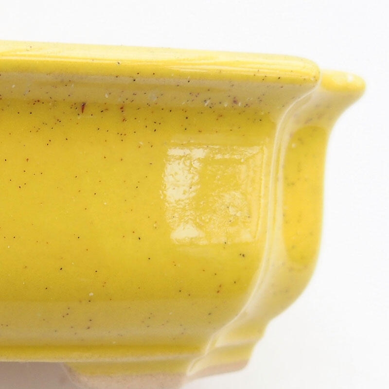 Ciotola bonsai in ceramica 11,5 x 8,5 x 4 cm, giallo