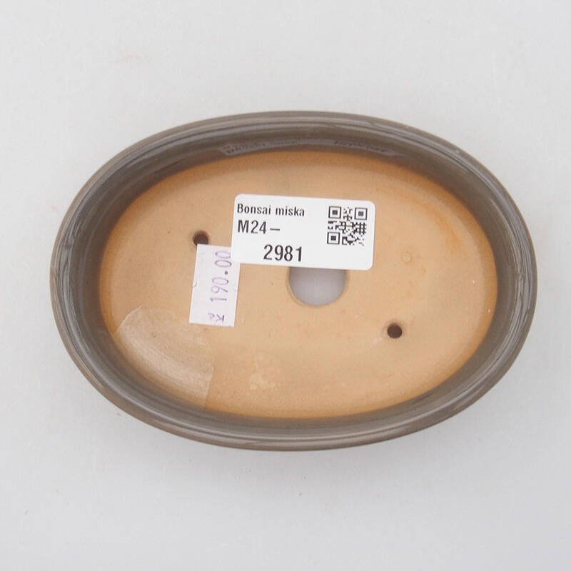 Ciotola bonsai in ceramica 11,5 x 8 x 2,5 cm, grigio