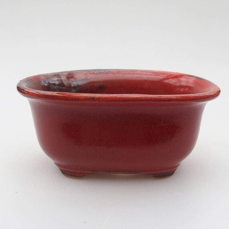 Ciotola per bonsai in ceramica 11,5 x 8 x 5 cm, colore rosso