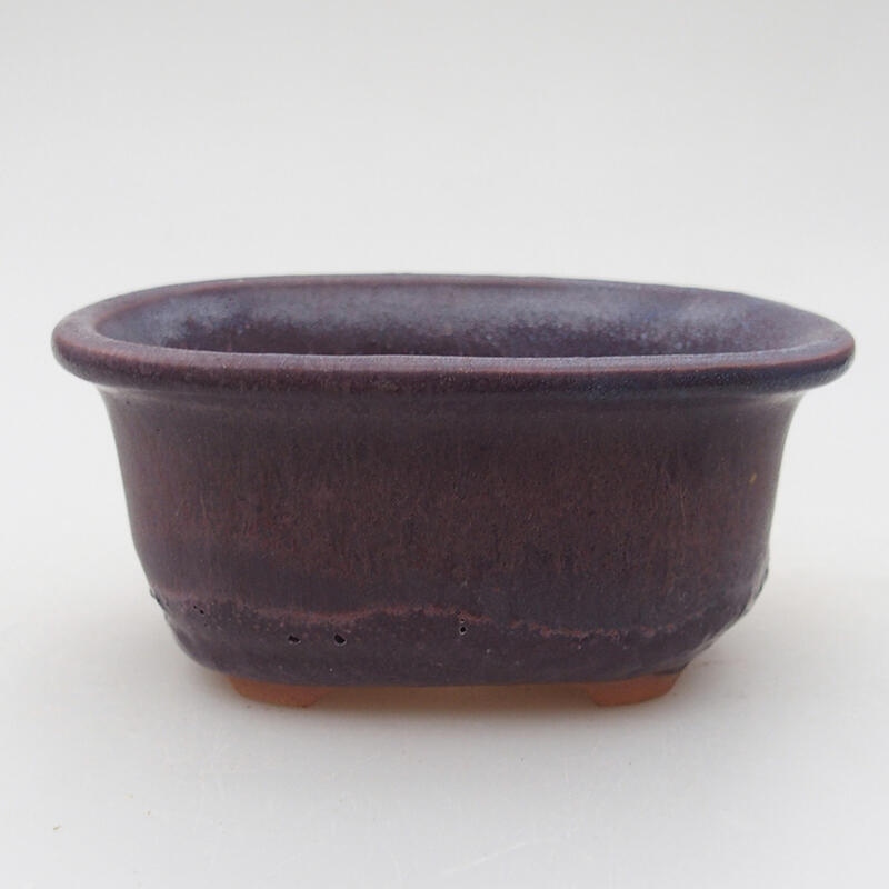 Ciotola per bonsai in ceramica 11,5 x 8 x 5 cm, colore viola