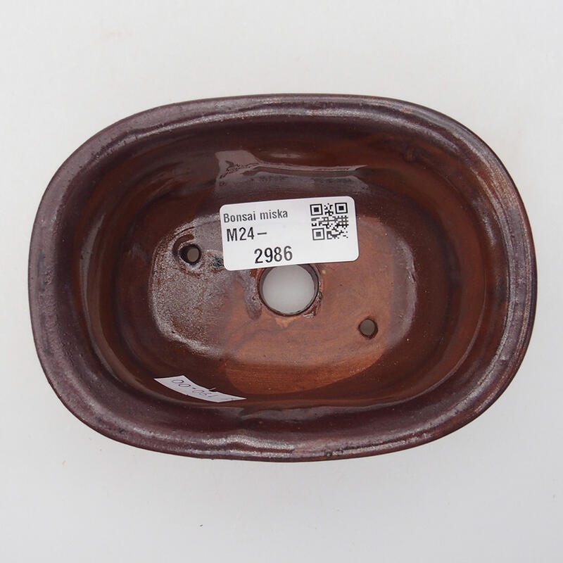 Ciotola per bonsai in ceramica 11,5 x 8 x 5 cm, colore marrone-nero