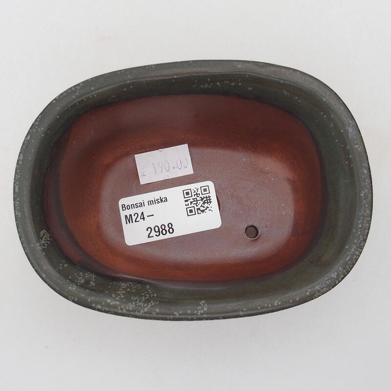 Ciotola bonsai in ceramica 11,5 x 8 x 5 cm, grigio