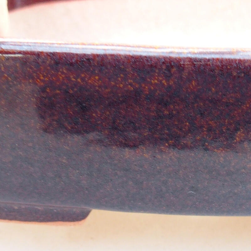 Ciotola per bonsai in ceramica 11,5 x 9,5 x 3,5 cm, marrone