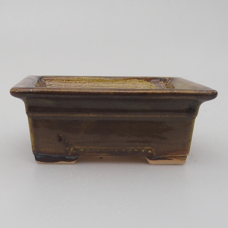 Ciotola bonsai in ceramica 11,5 x 9,5 x 5 cm, grigio