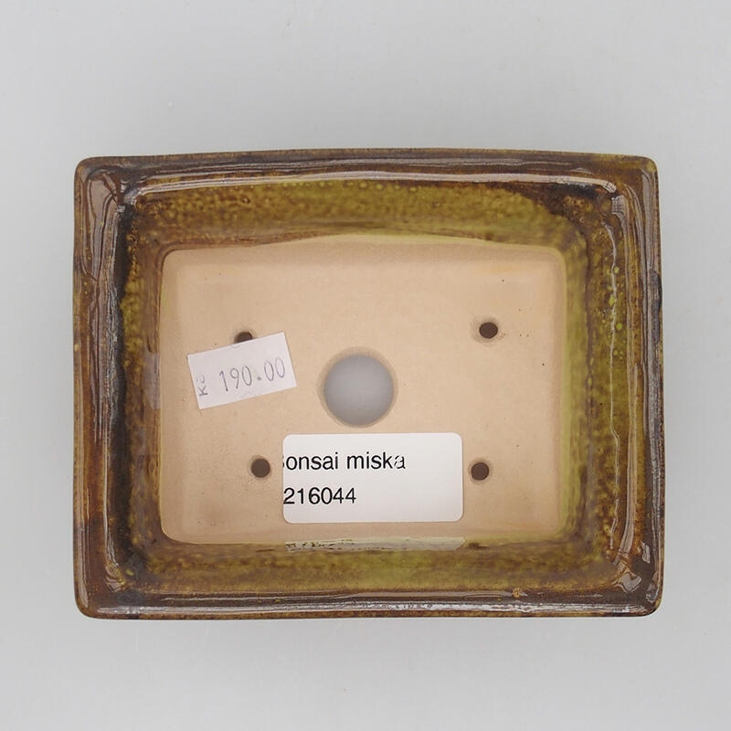Ciotola bonsai in ceramica 11,5 x 9,5 x 5 cm, grigio