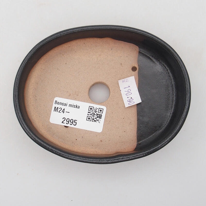 Ciotola per bonsai in ceramica 11,5 x 9 x 2 cm, colore nero