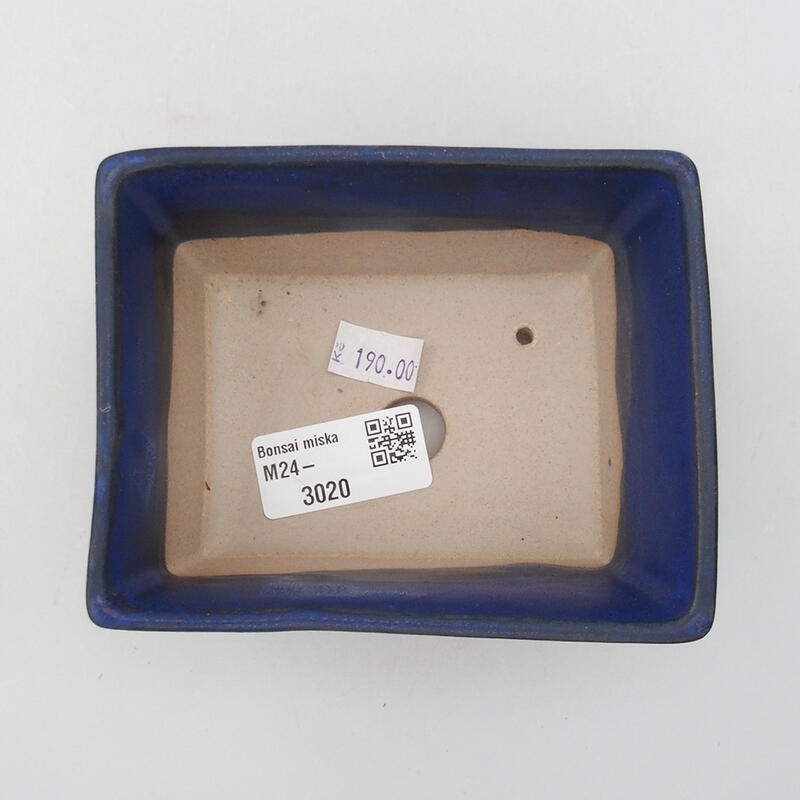 Ciotola bonsai in ceramica 11,5 x 9 x 5,5 cm, colore blu